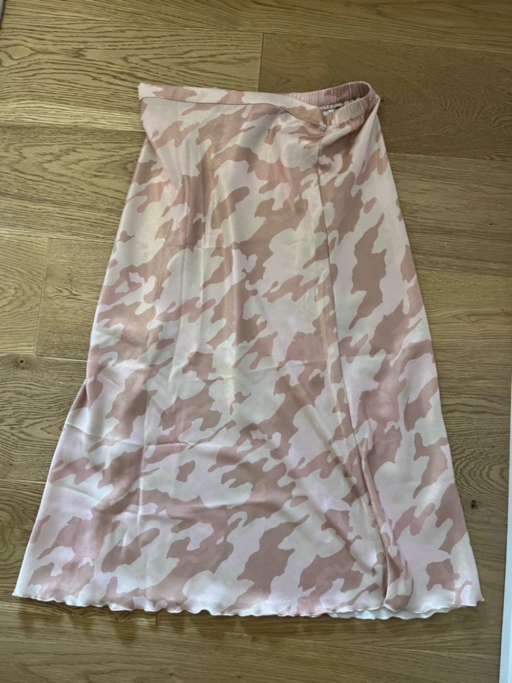 NWT Free People Pink Cosmo Blush Camo Midi Skirt